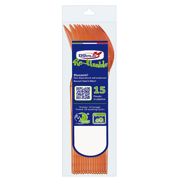 CUILLERES Réutilisable X15 - Orange - DOPLA